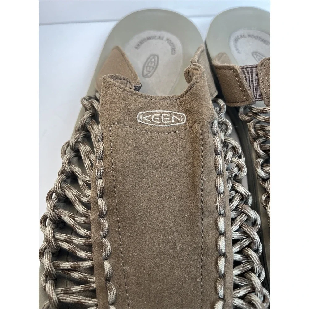 Keen Men's Uneek Slide On Sandal Size 13 Brown Suede Leather Net Shoes